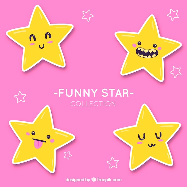 Free Vector hand drawn funny stars collection