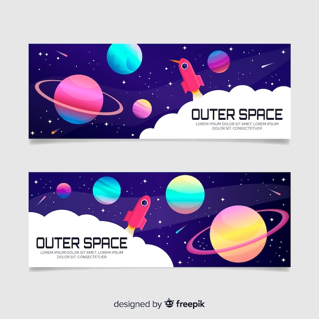 Free vector hand drawn galaxy banner template