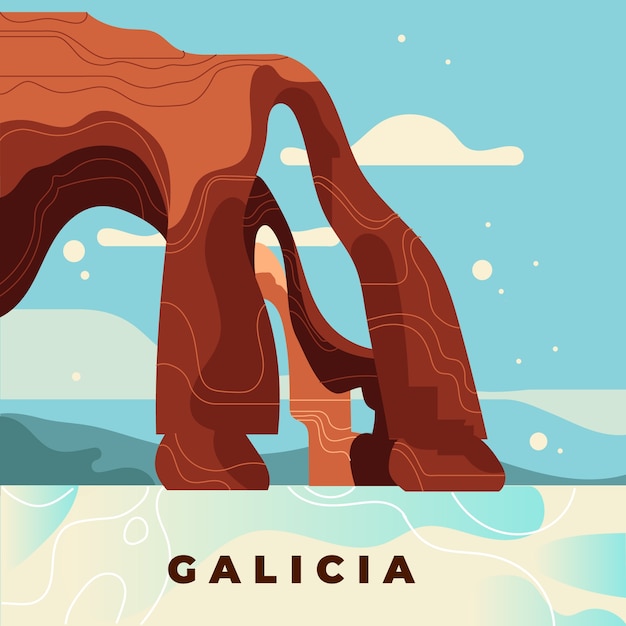 Free Vector hand drawn galicia spain illustration