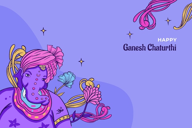 Hand drawn ganesh chaturthi background