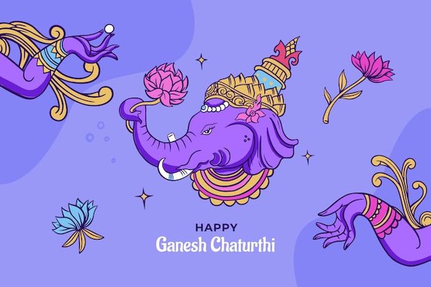 Hand drawn ganesh chaturthi background