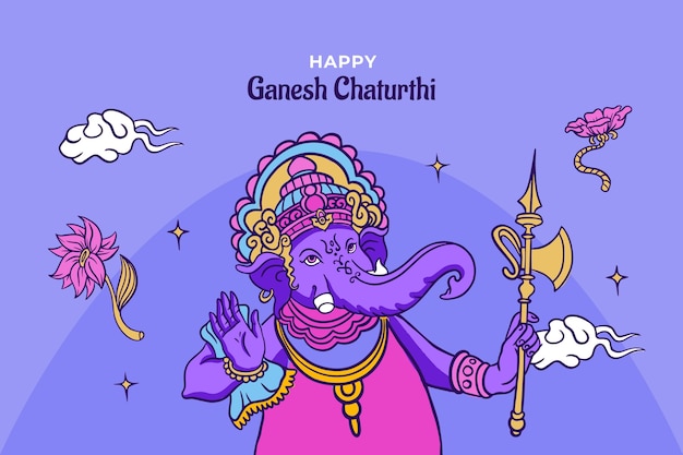 Free Vector hand drawn ganesh chaturthi background