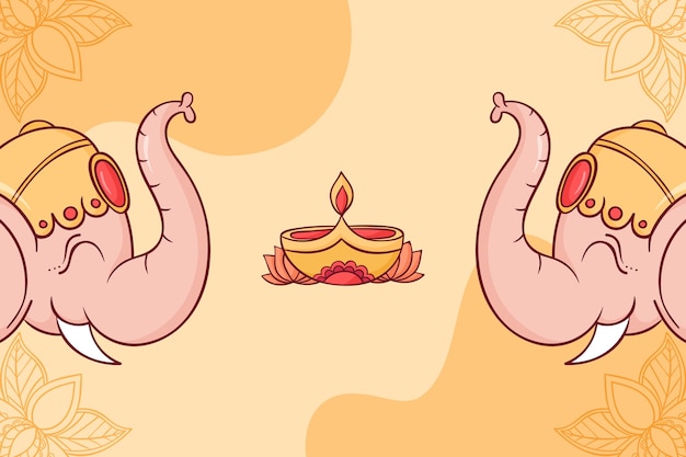 Free Vector hand drawn ganesh chaturthi background