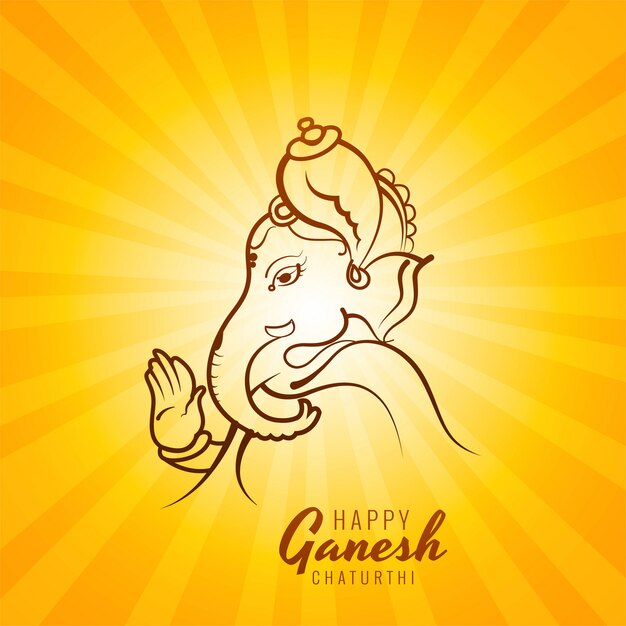 Hand drawn ganesh chaturthi card design