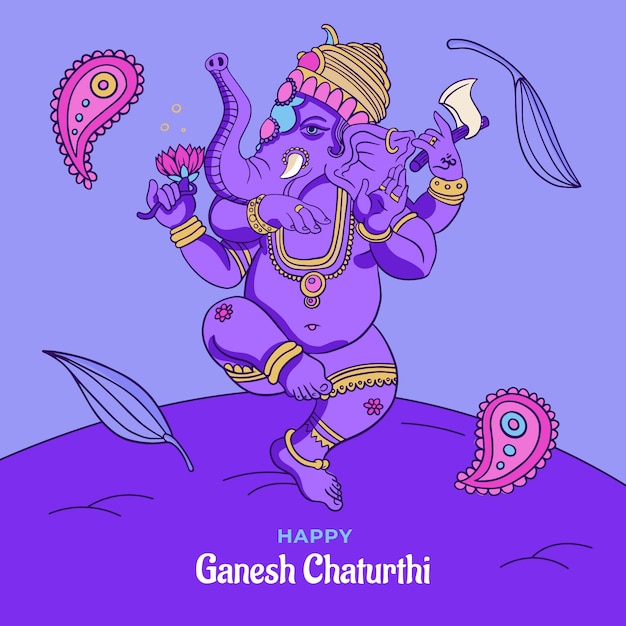 Free Vector hand drawn ganesh chaturthi illustration