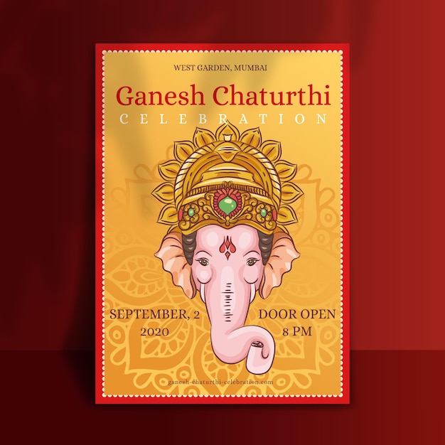 Free vector hand drawn ganesh chaturthi poster