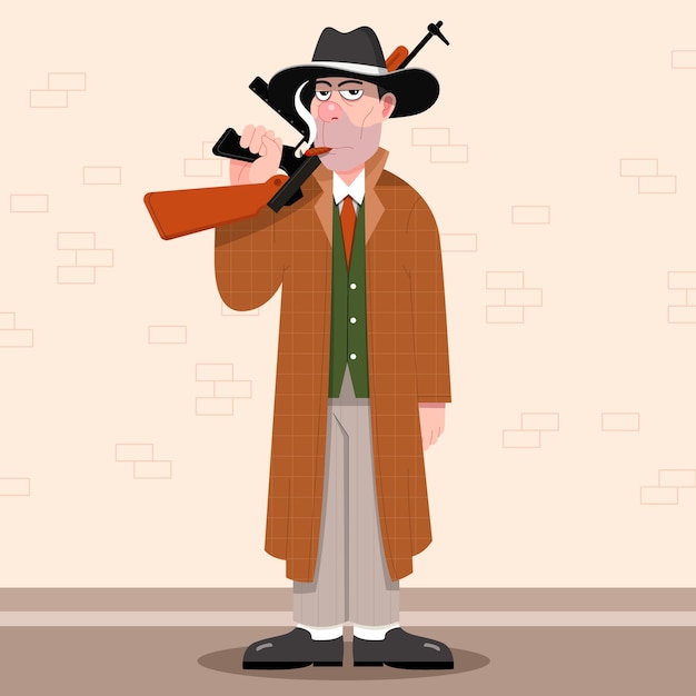 Free Vector hand drawn gangster cartoon illustration