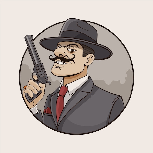 Free Vector hand drawn gangster cartoon illustration