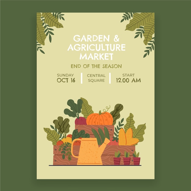 Free Vector hand drawn gardening poster