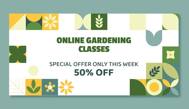 Free vector hand drawn gardening sale banner template