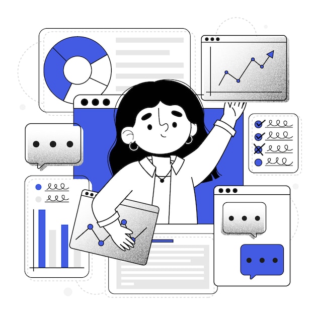 Hand drawn gathering data in business concept