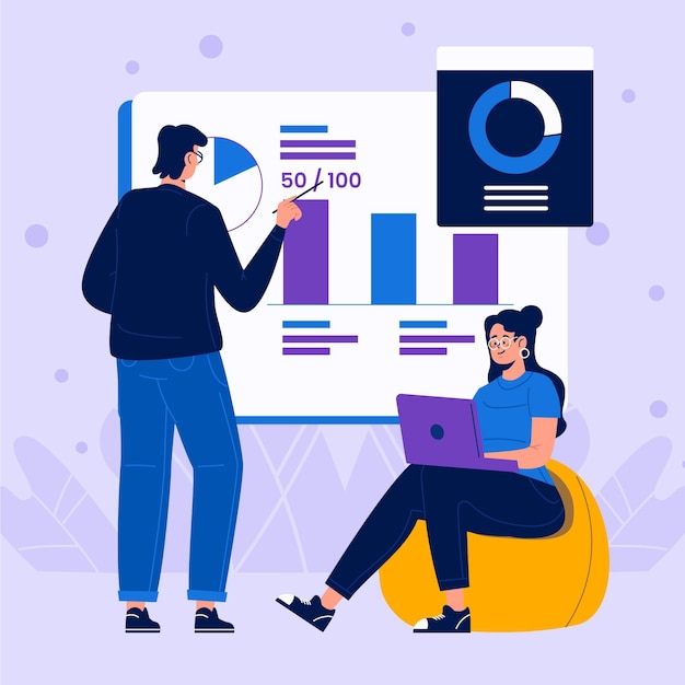 Hand drawn gathering data in business