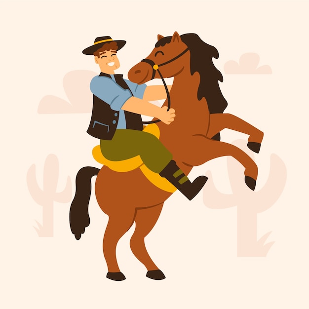 Hand drawn gaucho cowboy illustration