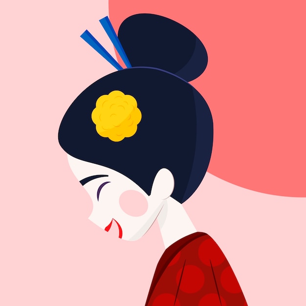 Free vector hand drawn geisha illustration