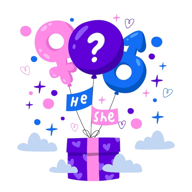 Free Vector hand drawn gender reveal party concept