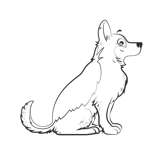 Free vector hand drawn german shepherd outline illustration