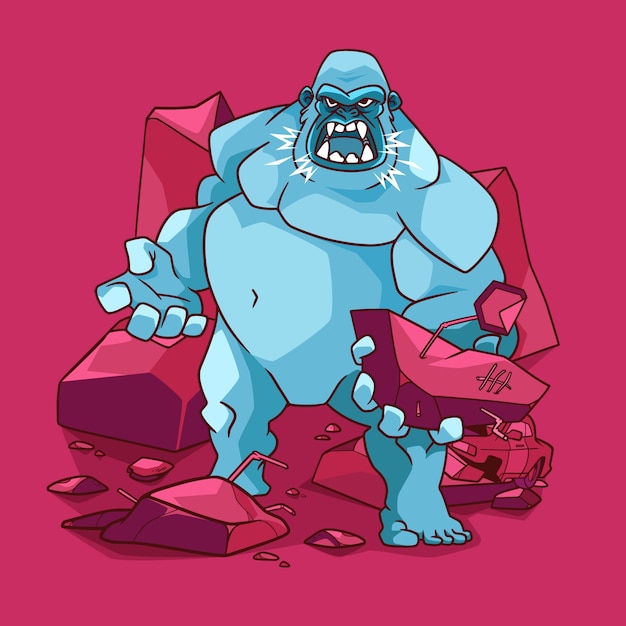 Free vector hand drawn giant gorilla illustration