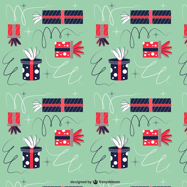 Free Vector hand drawn gifts pattern