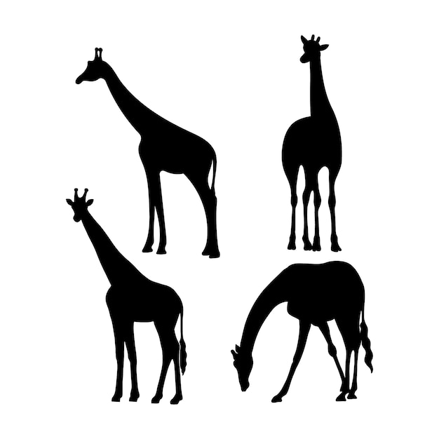 Hand drawn giraffe silhouette