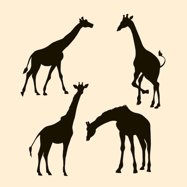 Hand drawn giraffe silhouette