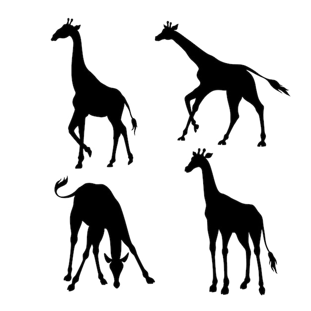 Hand drawn giraffe silhouette