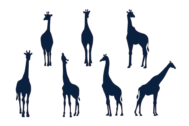 Free vector hand drawn giraffe silhouette