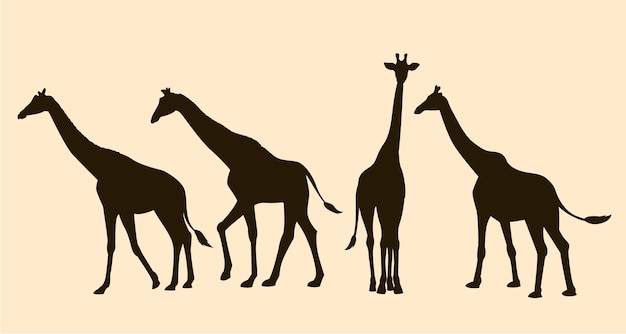 Hand drawn giraffe silhouette