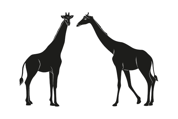 Hand drawn giraffe silhouette