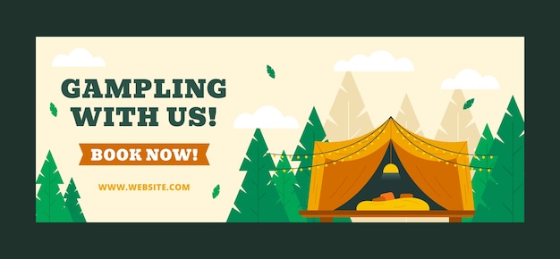 Hand drawn glamping facebook cover