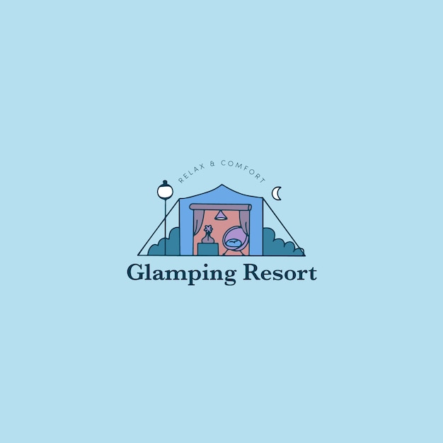 Hand drawn glamping logo design