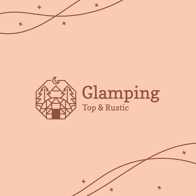 Hand drawn glamping logo