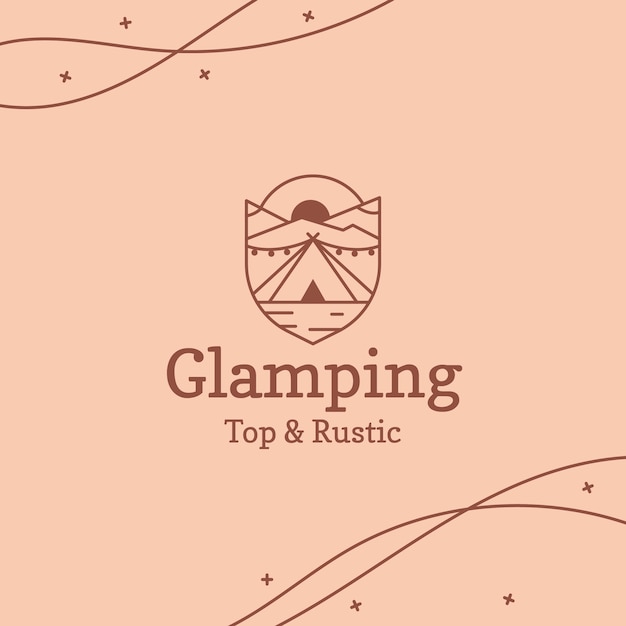 Hand drawn glamping logo