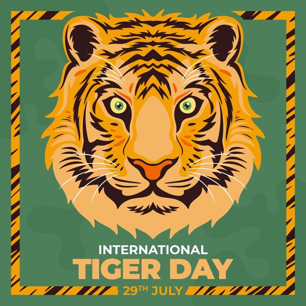 Hand drawn global tiger day illustration