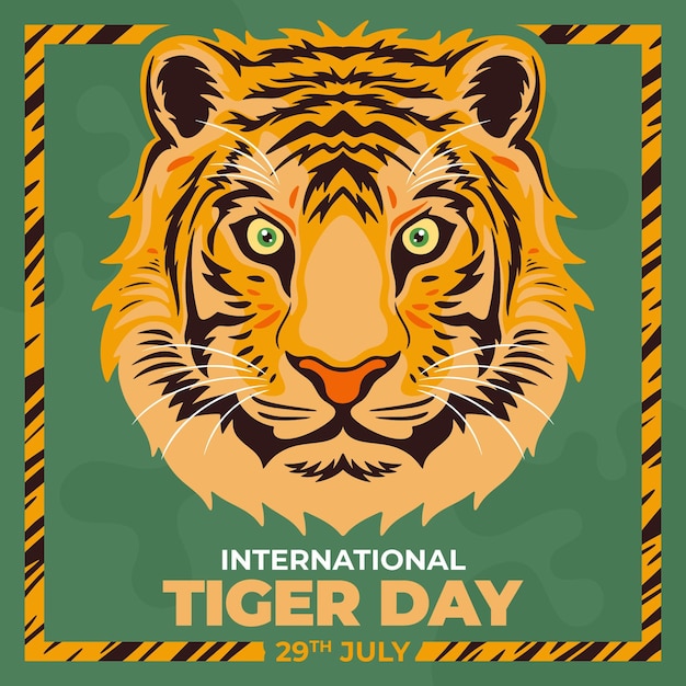 Hand drawn global tiger day illustration