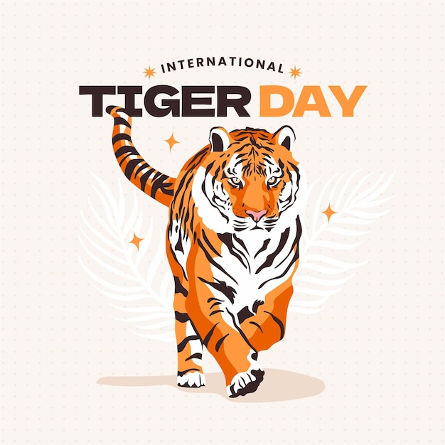 Free vector hand drawn global tiger day illustration