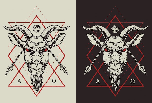 Free Vector hand drawn goat badge