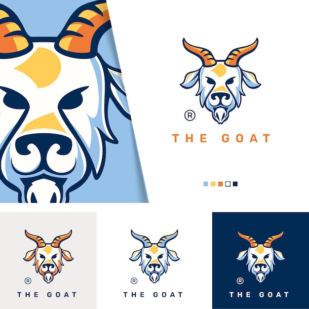 Hand drawn goat logo template