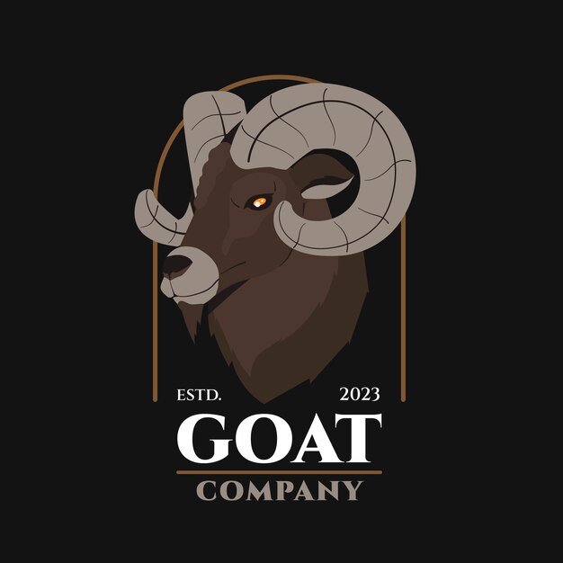 Hand drawn goat logo template