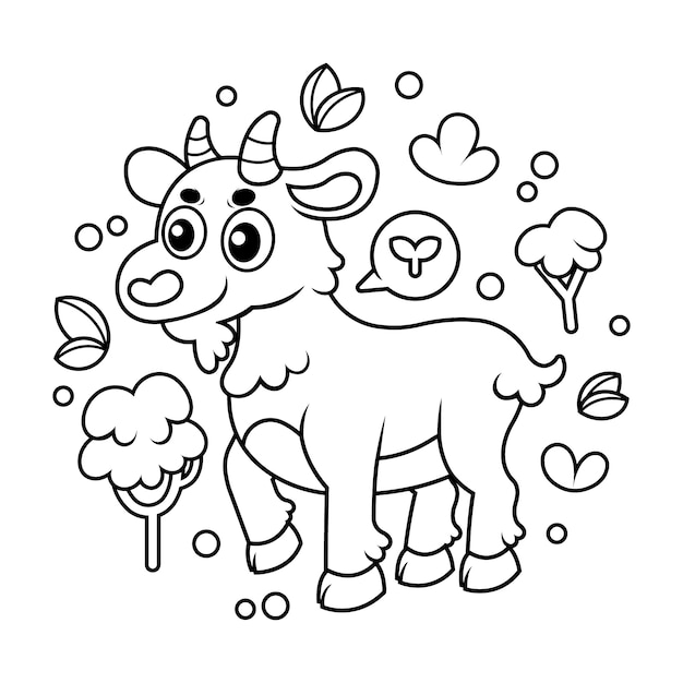 Free Vector hand drawn goat outline illustration