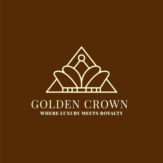 Free vector hand drawn gold crown logo template