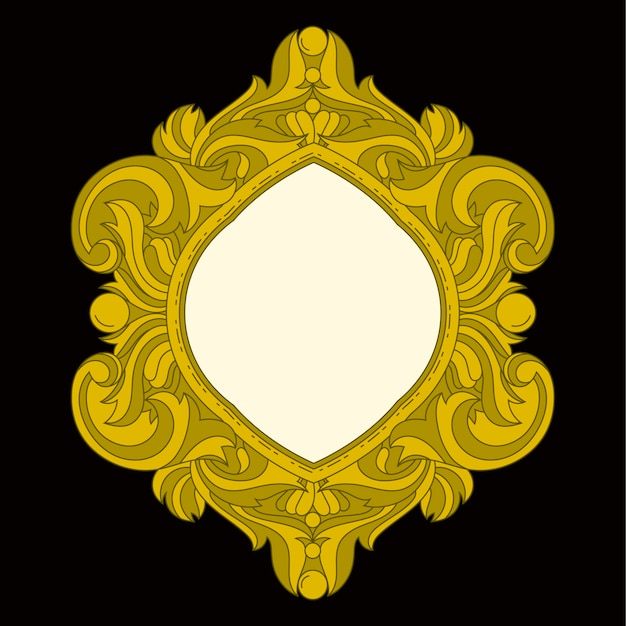 Free Vector hand drawn golden frame design