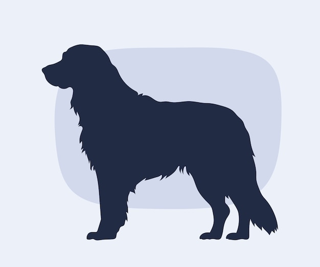 Hand drawn golden retriever silhouette