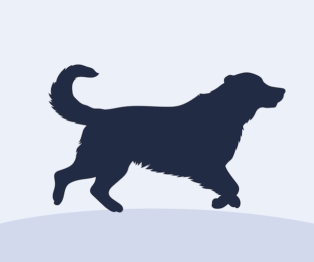 Hand drawn golden retriever silhouette