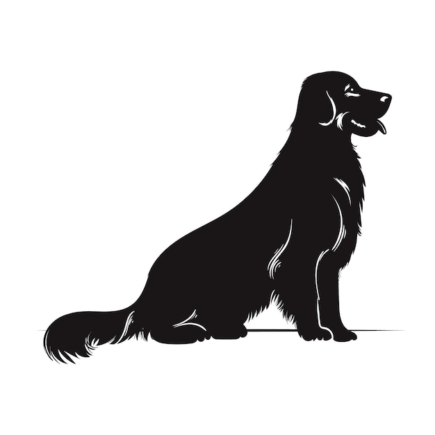 Hand drawn golden retriever silhouette