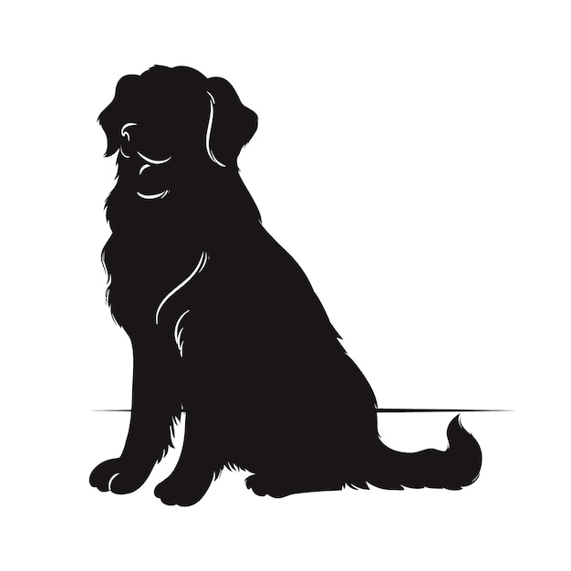 Free Vector hand drawn golden retriever silhouette