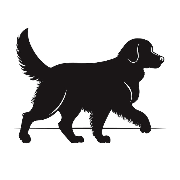 Free Vector hand drawn golden retriever silhouette