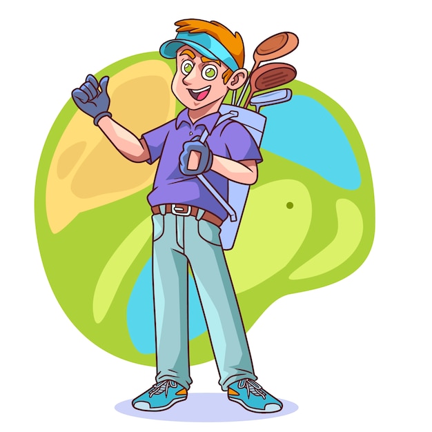 Free Vector hand drawn golf cartoon illustration