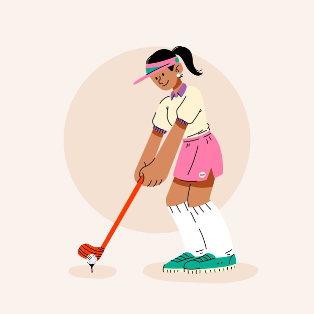 Hand drawn golf cartoon illustration