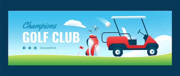 Free Vector hand drawn golf club banner template