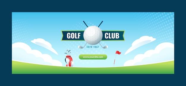 Hand drawn golf club banner template